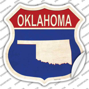 Oklahoma Silhouette Wholesale Novelty Highway Shield Sticker Decal