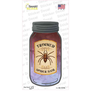 Trimmed Spider Hair Wholesale Novelty Mason Jar Sticker Decal