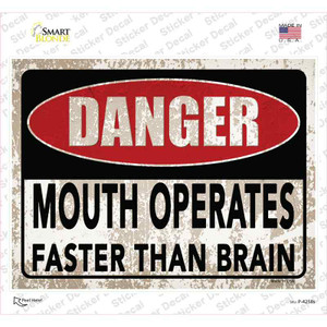 Mouth Operates Faster Wholesale Novelty Rectangle Sticker Decal