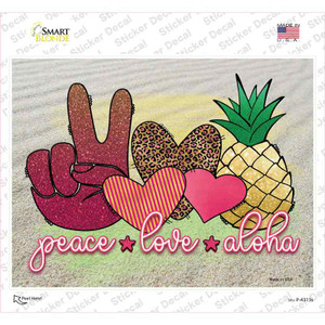 Peace Love Aloha Wholesale Novelty Rectangle Sticker Decal