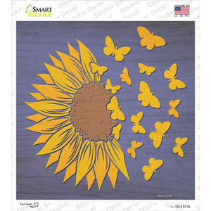 Sunflower Petals Turn To Butterflys Wholesale Novelty Square Sticker Decal