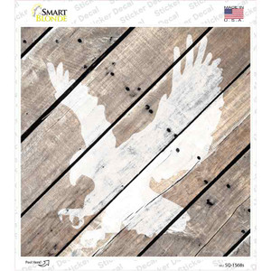 Eagle Silhouette Wood Plank Wholesale Novelty Square Sticker Decal