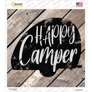 Happy Camper Wood Plank Wholesale Novelty Square Sticker Decal
