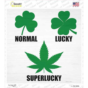 Lucky Clover Super lucky Pot Leaf Wholesale Novelty Square Sticker Decal