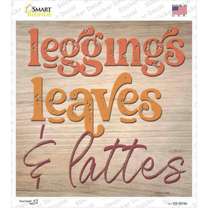 Leggings Leaves and Lattes Wholesale Novelty Square Sticker Decal