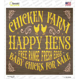 Chicken Farm Happy Hens Wholesale Novelty Square Sticker Decal
