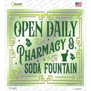 Pharmacy and Soda Fountain Wholesale Novelty Square Sticker Decal