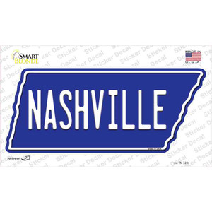 Nashville Blue Wholesale Novelty Tennessee Shape Sticker Decal