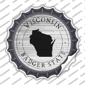 Wisconsin Badger State Wholesale Novelty Bottle Cap Sticker Decal