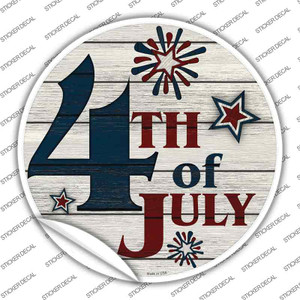 4th Of July White Wood Wholesale Novelty Circle Sticker Decal