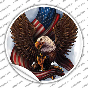 Eagle Claws American Flag Wholesale Novelty Circle Sticker Decal