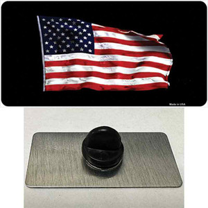 Waving American Flag Black Wholesale Novelty Metal Hat Pin