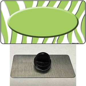 Lime Green White Zebra Center Oval Wholesale Novelty Metal Hat Pin