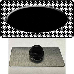 White Black Houndstooth Black Center Oval Wholesale Novelty Metal Hat Pin