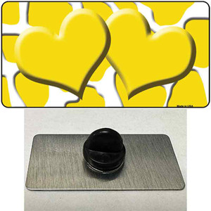 Yellow White Giraffe Yellow Centered Hearts Wholesale Novelty Metal Hat Pin