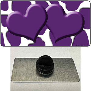 Purple White Giraffe Purple Centered Hearts Wholesale Novelty Metal Hat Pin