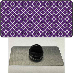 Purple White Quatrefoil Wholesale Novelty Metal Hat Pin