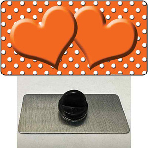 Orange White Polka Dot Center Hearts Wholesale Novelty Metal Hat Pin