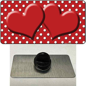 Red White Polka Dot Center Hearts Wholesale Novelty Metal Hat Pin