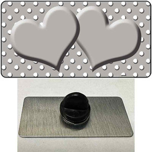 Grey White Polka Dot Center Hearts Wholesale Novelty Metal Hat Pin