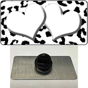 White Black Cheetah White Center Hearts Wholesale Novelty Metal Hat Pin