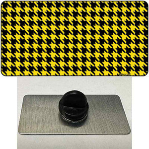 Yellow Black Houndstooth Wholesale Novelty Metal Hat Pin
