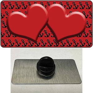 Red Black Anchor Red Heart Center Wholesale Novelty Metal Hat Pin