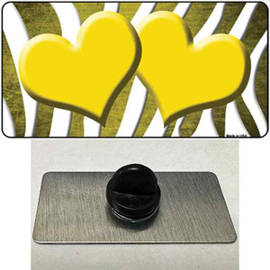 Yellow White Zebra Hearts Oil Rubbed Wholesale Novelty Metal Hat Pin