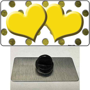 Yellow White Dots Hearts Oil Rubbed Wholesale Novelty Metal Hat Pin