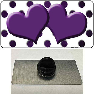 Purple White Dots Hearts Oil Rubbed Wholesale Novelty Metal Hat Pin