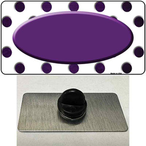 Purple White Dots Oval Oil Rubbed Wholesale Novelty Metal Hat Pin