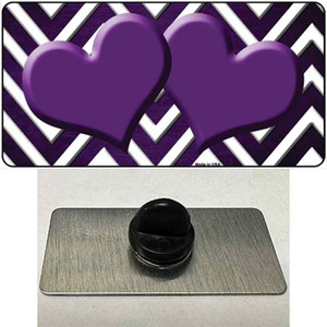 Purple White Hearts Chevron Oil Rubbed Wholesale Novelty Metal Hat Pin