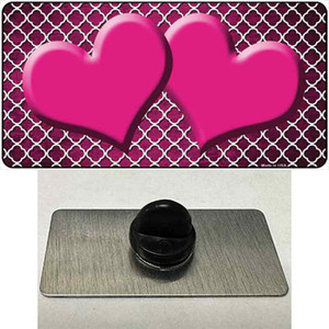 Pink White Quatrefoil Hearts Oil Rubbed Wholesale Novelty Metal Hat Pin