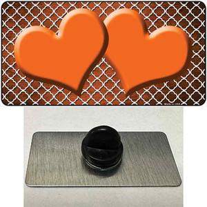 Orange White Quatrefoil Hearts Oil Rubbed Wholesale Novelty Metal Hat Pin