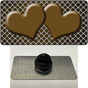 Brown White Quatrefoil Hearts Oil Rubbed Wholesale Novelty Metal Hat Pin