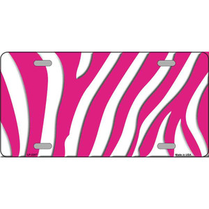 Hot Pink White Zebra Wholesale Metal Novelty License Plate