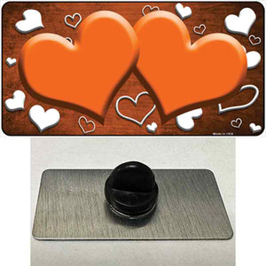 Orange White Love Hearts Oil Rubbed Wholesale Novelty Metal Hat Pin