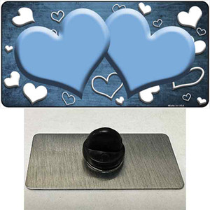 Light Blue White Love Hearts Oil Rubbed Wholesale Novelty Metal Hat Pin