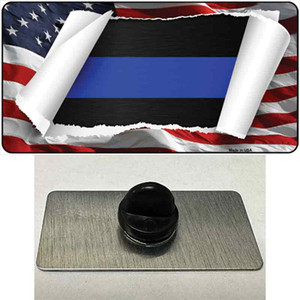 Thin Blue Line Scroll Wholesale Novelty Metal Hat Pin