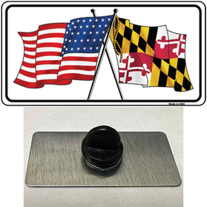 Maryland Crossed US Flag Wholesale Novelty Metal Hat Pin