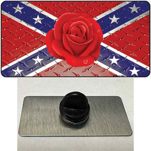 Confederate Flag With Red Rose Wholesale Novelty Metal Hat Pin