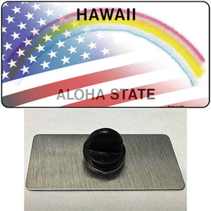 Hawaii with American Flag Wholesale Novelty Metal Hat Pin