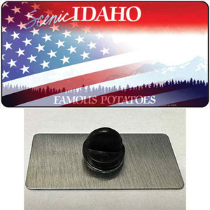 Idaho with American Flag Wholesale Novelty Metal Hat Pin