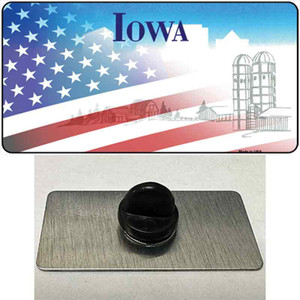 Iowa with American Flag Wholesale Novelty Metal Hat Pin