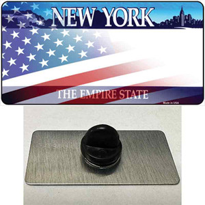 New York with American Flag Wholesale Novelty Metal Hat Pin