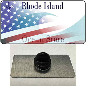 Rhode Island with American Flag Wholesale Novelty Metal Hat Pin