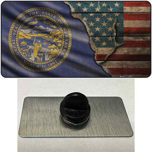 Nebraska/American Flag Wholesale Novelty Metal Hat Pin