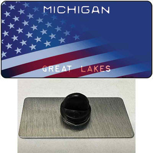 Michigan Great Lakes Plate American Flag Wholesale Novelty Metal Hat Pin