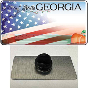 Georgia Peach with American Flag Wholesale Novelty Metal Hat Pin