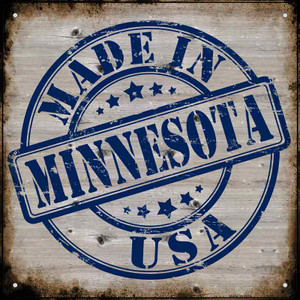 Minnesota Stamp On Wood Wholesale Novelty Metal Square Sign
